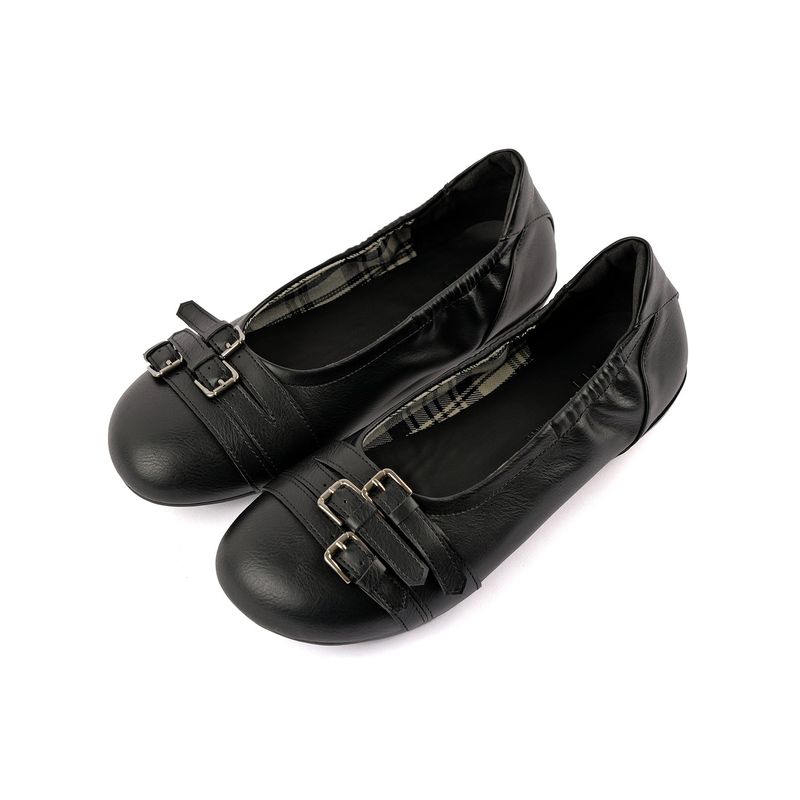 Closet 0040. Three Belted Flat Shoes - 3colors