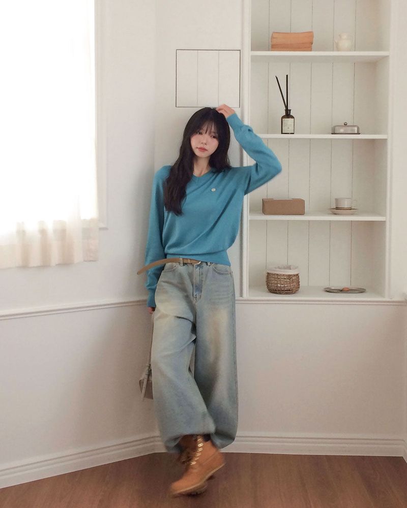 Caramel Color V-Neck Knit