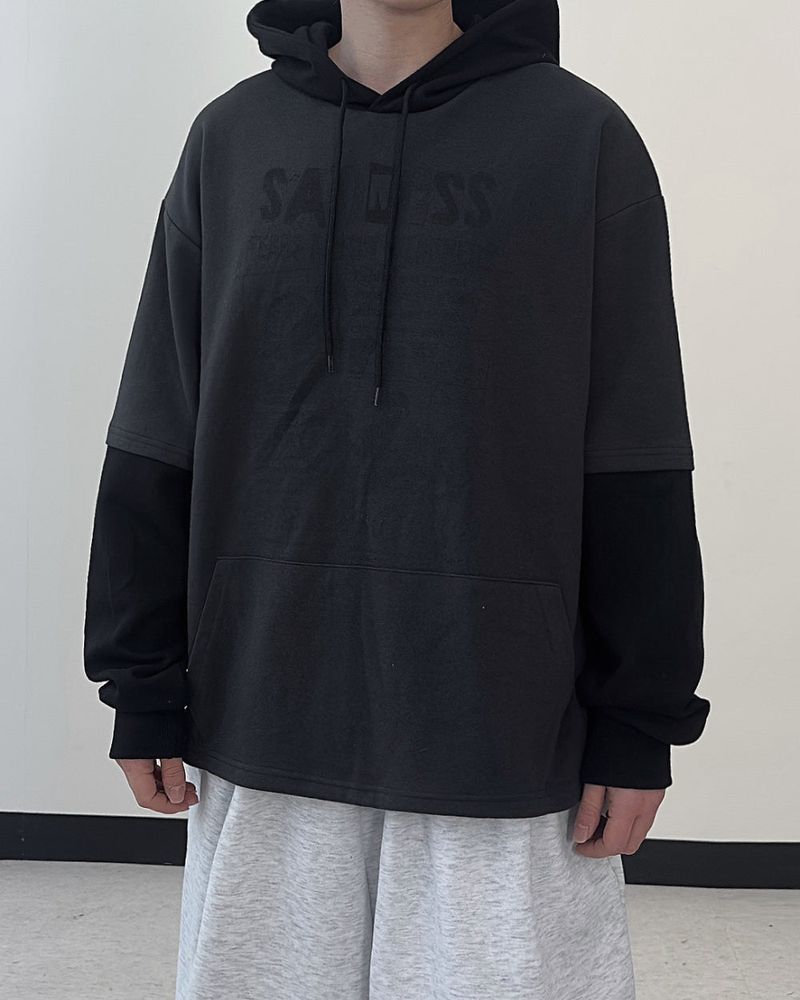 Sad Layered Oversized Hoodie