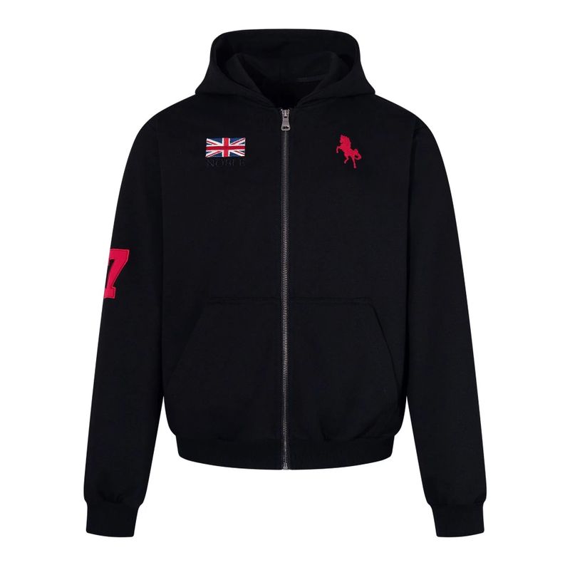Number Patch Hood Zip-Up