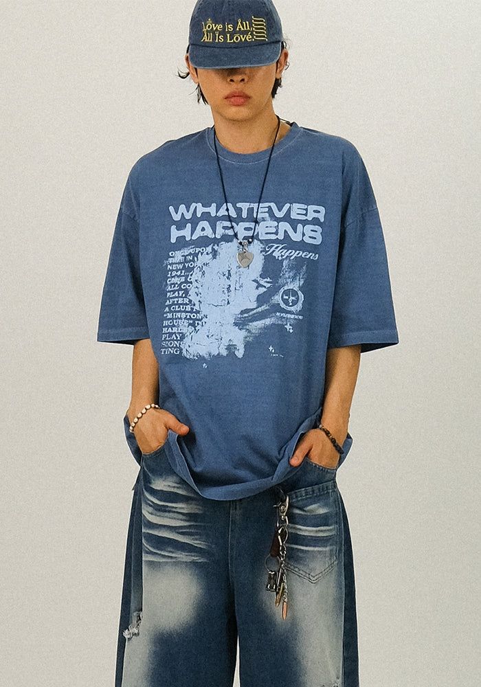 SEMIKAJI（セミカジ）の「GRグラフィックピグメントハーフTシャツ（トップス）」