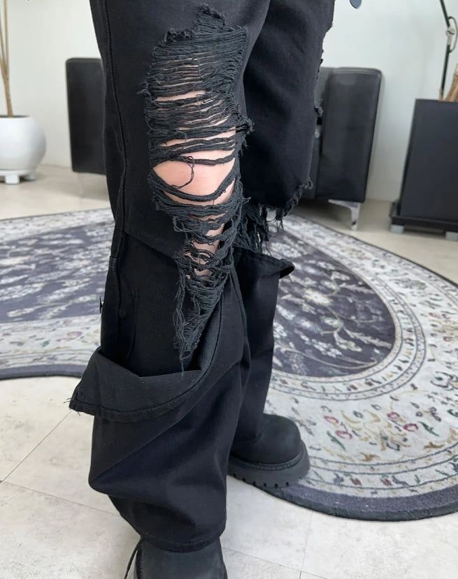 Fed Damage Layered Cotton Pants