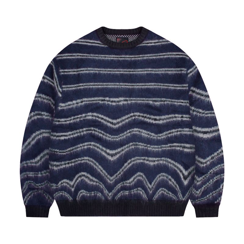 GLACK（グラック）の「GNT030 Seismic Stripe Knit (NAVY)（Tops）」
