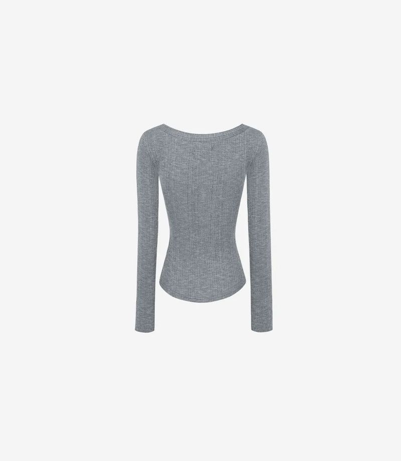 Ria Neck Button Knit Top