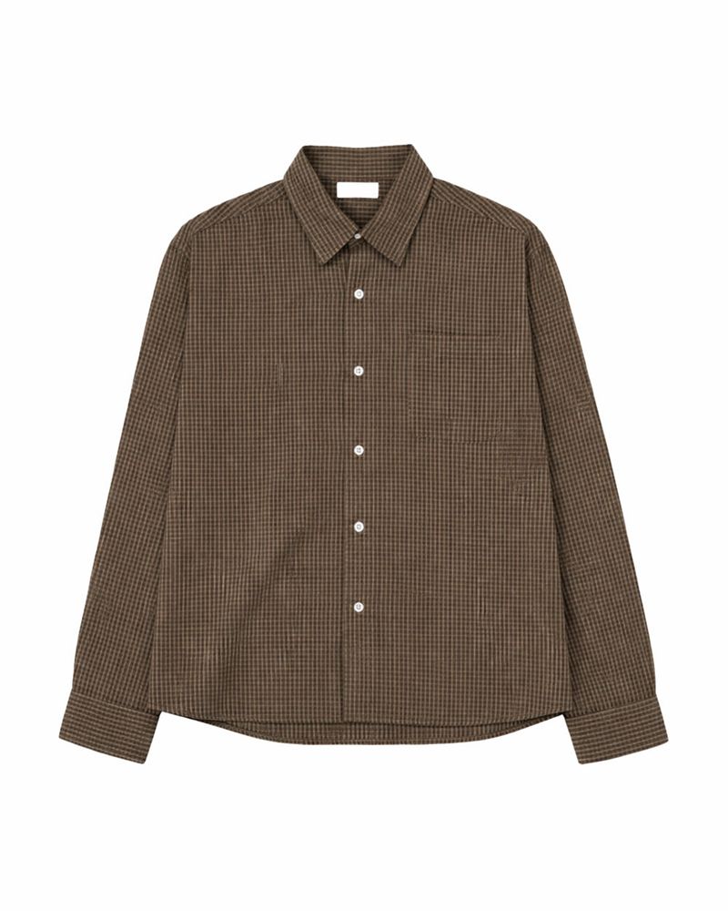 Neric Mini Check Cropped Shirt