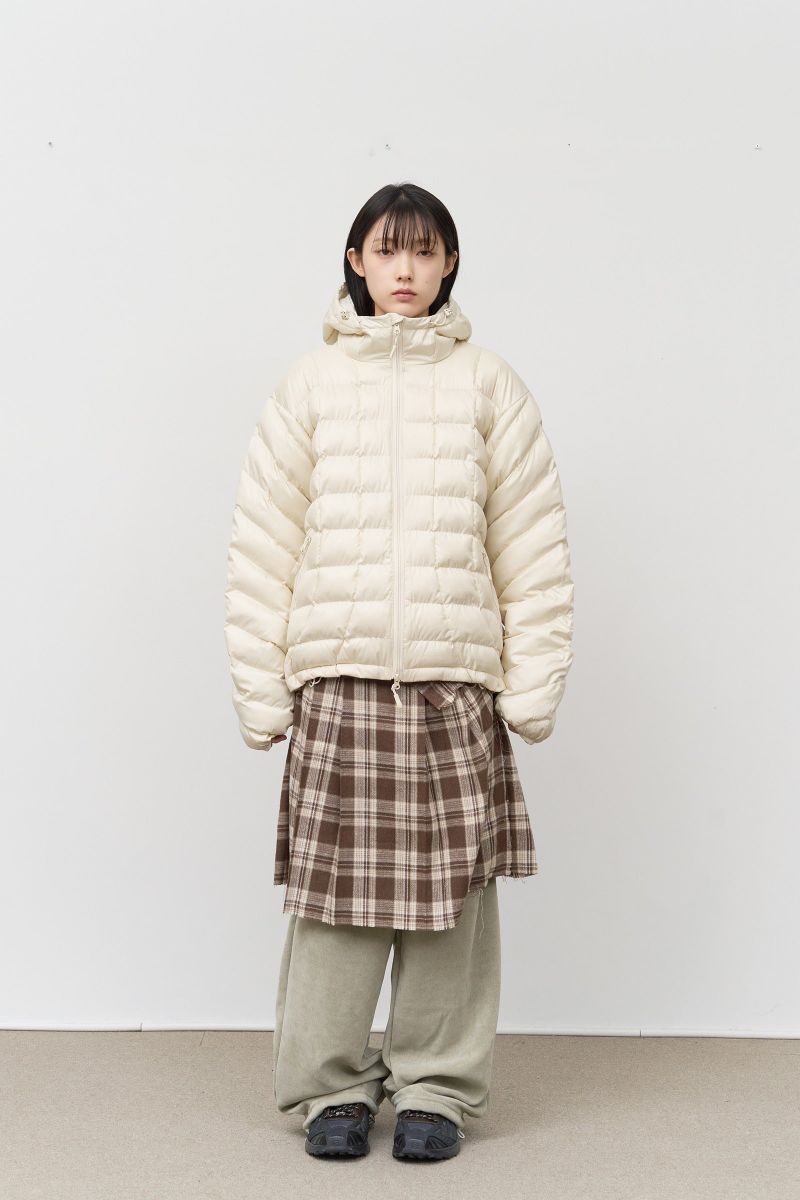 (W) Kite Cutting Checked Skirt