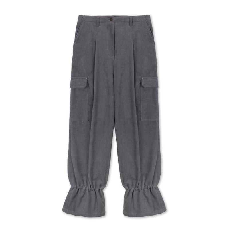 ANCKLE STRING CORDUROY CARGO PANTS