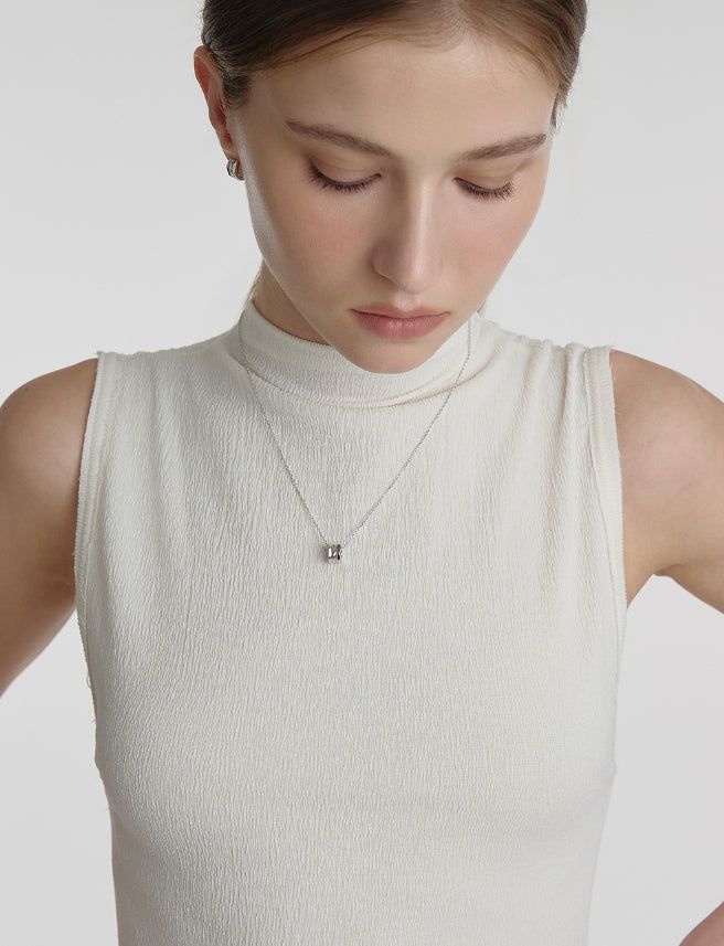 26SS★ Triple Silver Cutout Necklace S