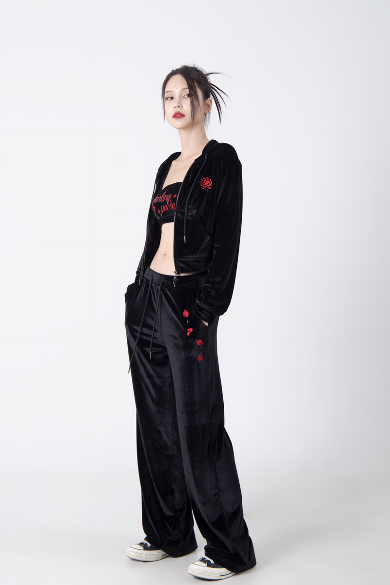  DARLING, YOUR ZIP UP ! #VELVET BLACK