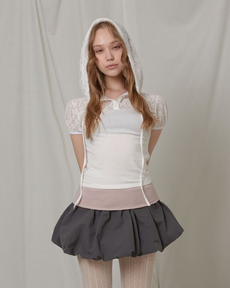 Fazed（フェイズド）の「Folding puff skirt / gray（Skirts）」