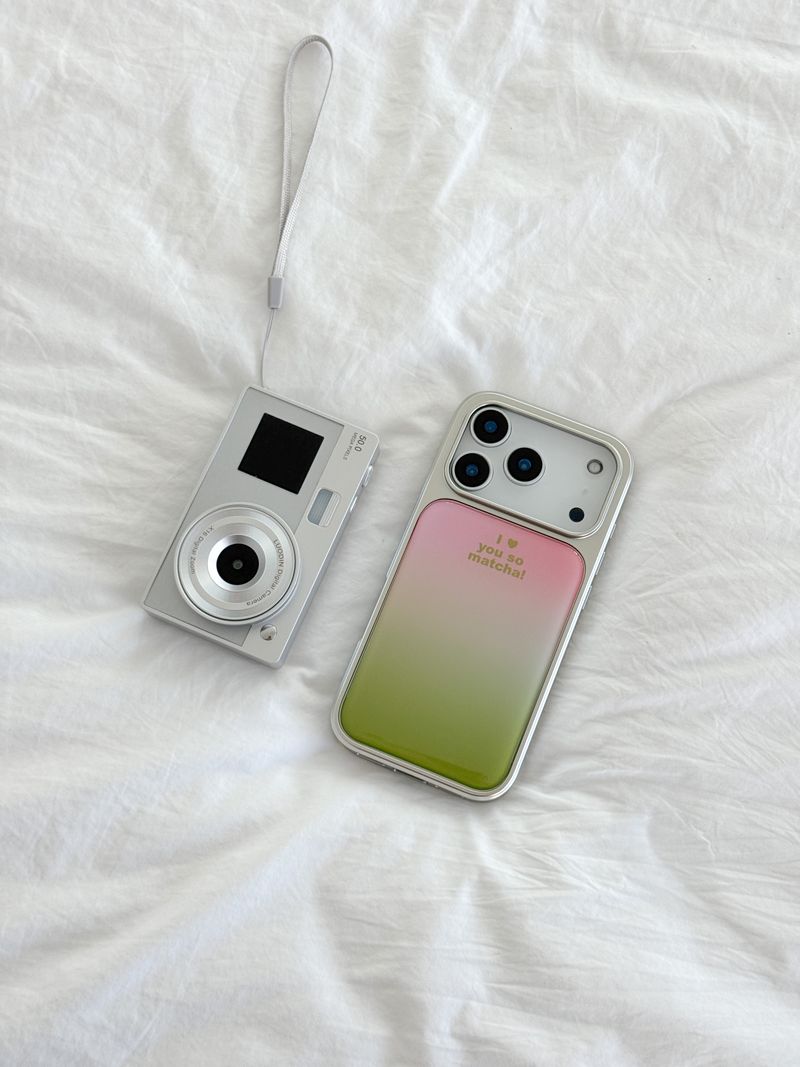 PINK MATCHA Silver Epoxy Case