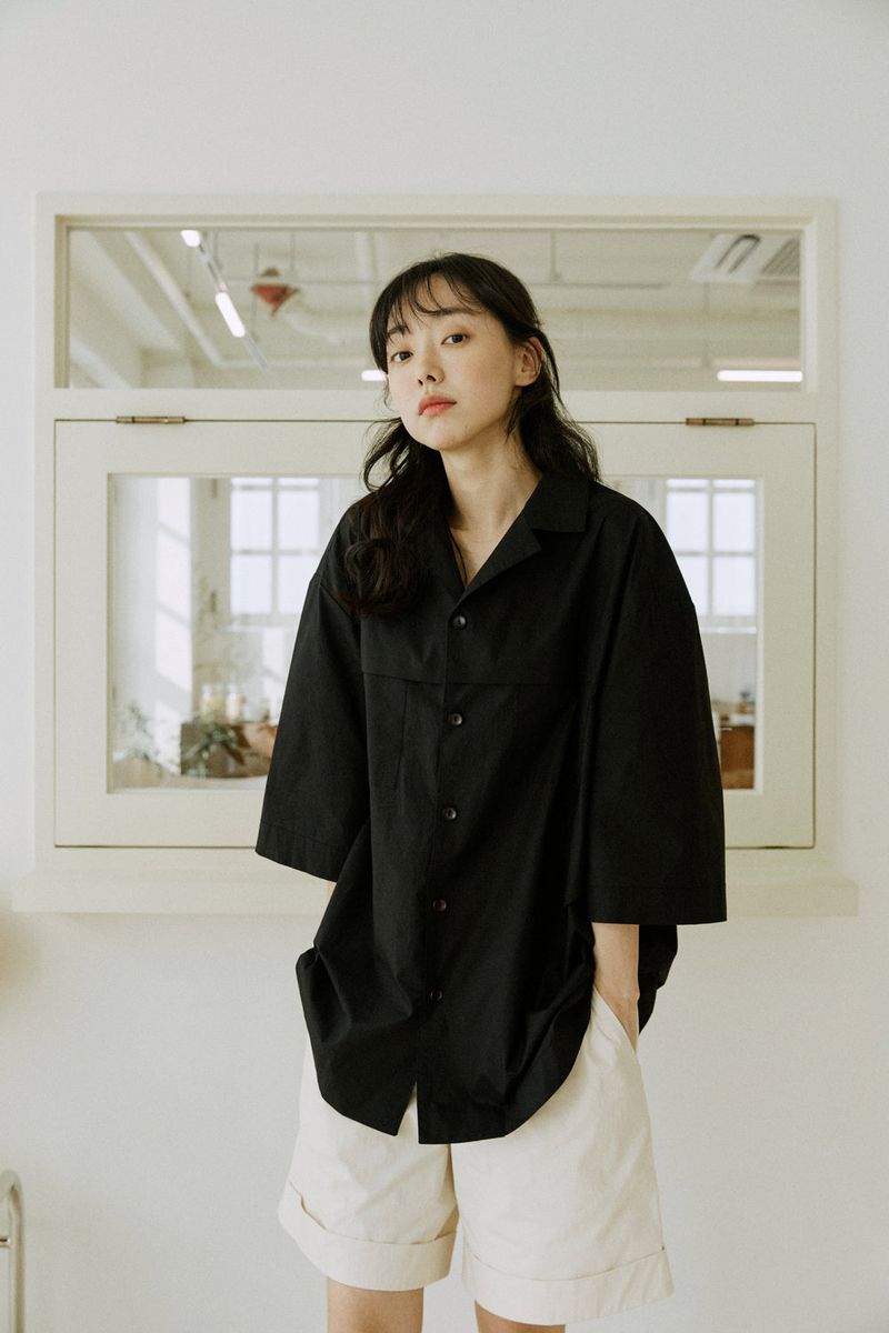 unisex folding shirts black
