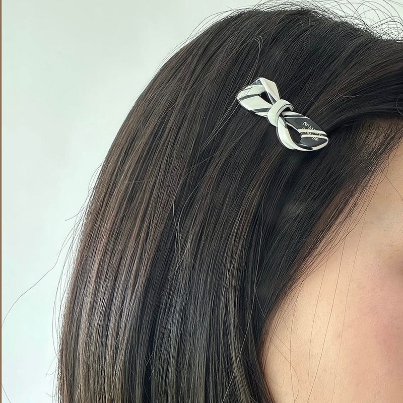 ストライプリボンヘアピン (3color)
