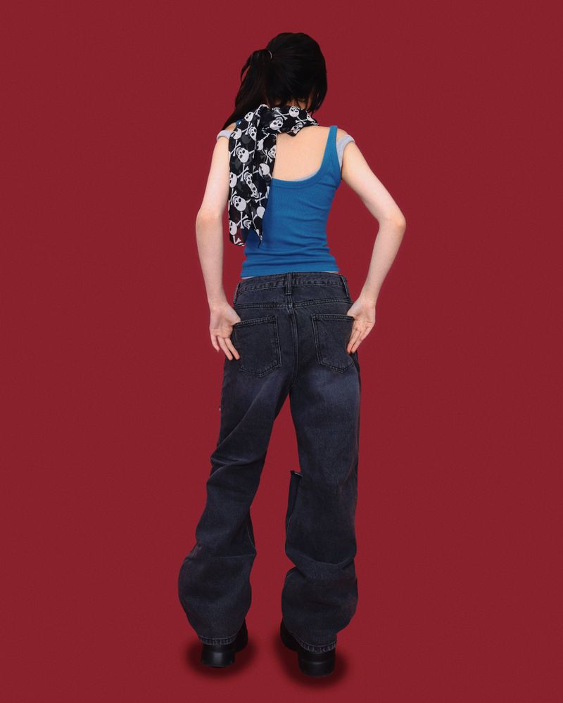 jojo cutting denim pants (2color)