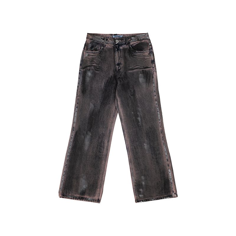 Oil-Washed Denim Pants
