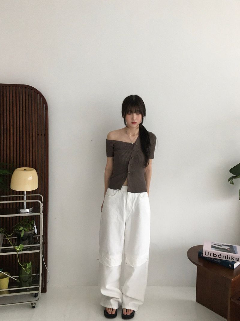 comma buckle wide pants (2 colors)