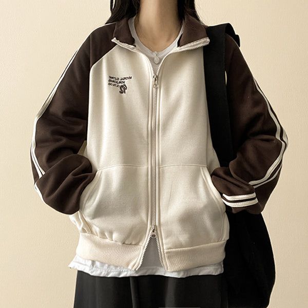 Gling Track Two Way High Neck Zip-Up [Fleece]