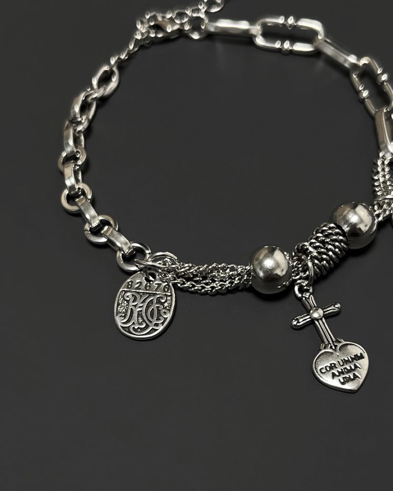 heart cross chain bracelet (925silver)