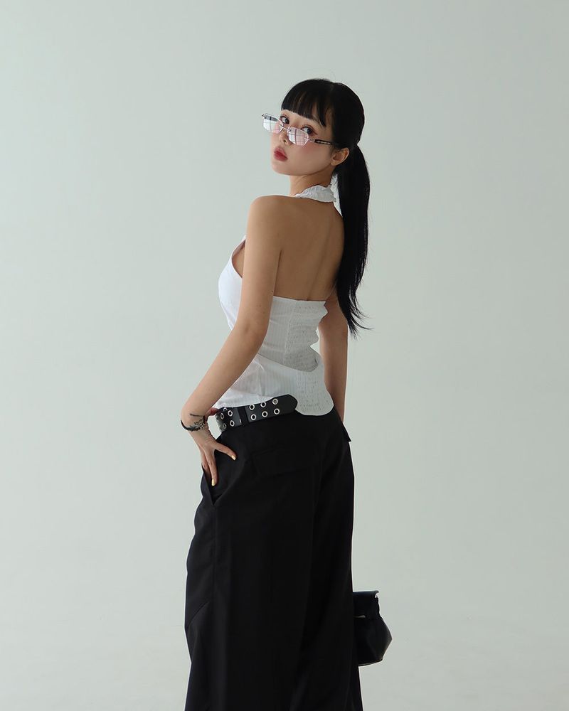 chrome cross-rimmed glasses