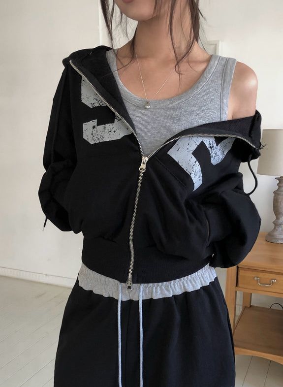 Yurin Ribbed Mango Fake Layered Cap Sleeveless