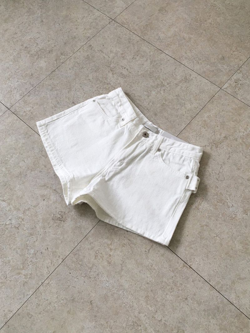 Eyelet cotton shorts
