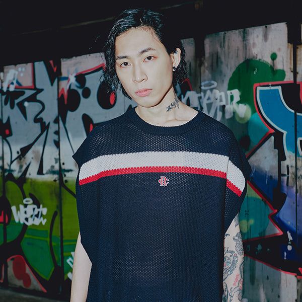 DOUBLE LINE WAFFLE KNIT VEST