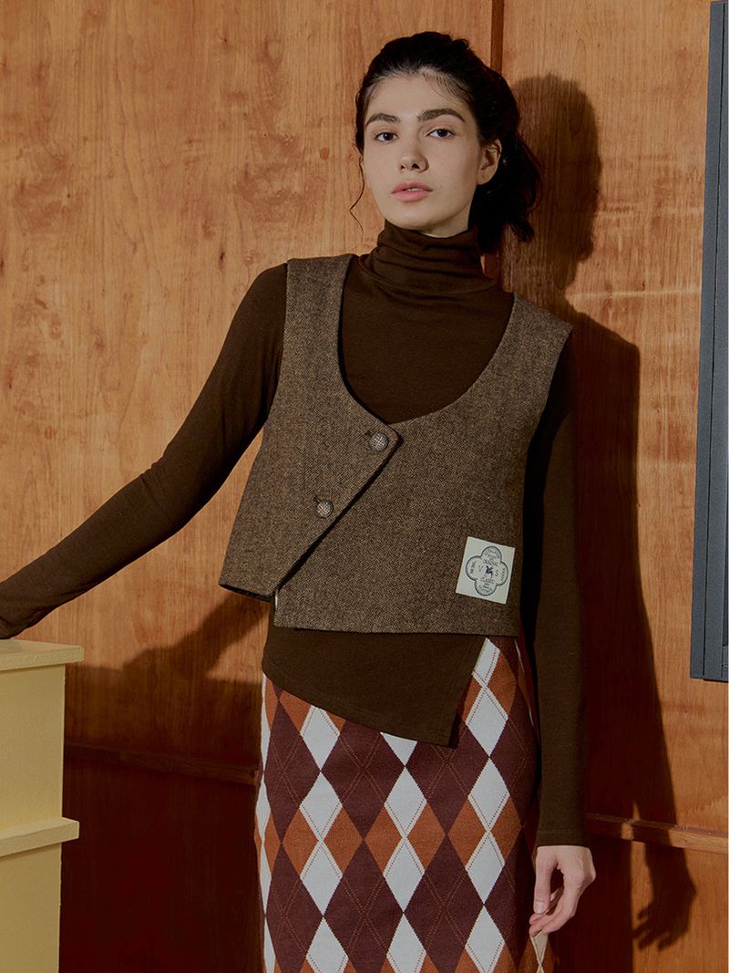 VITALSIGN（バイタルサイン）の「[LINE] Wool Jacquard Button Vest（Tops）」