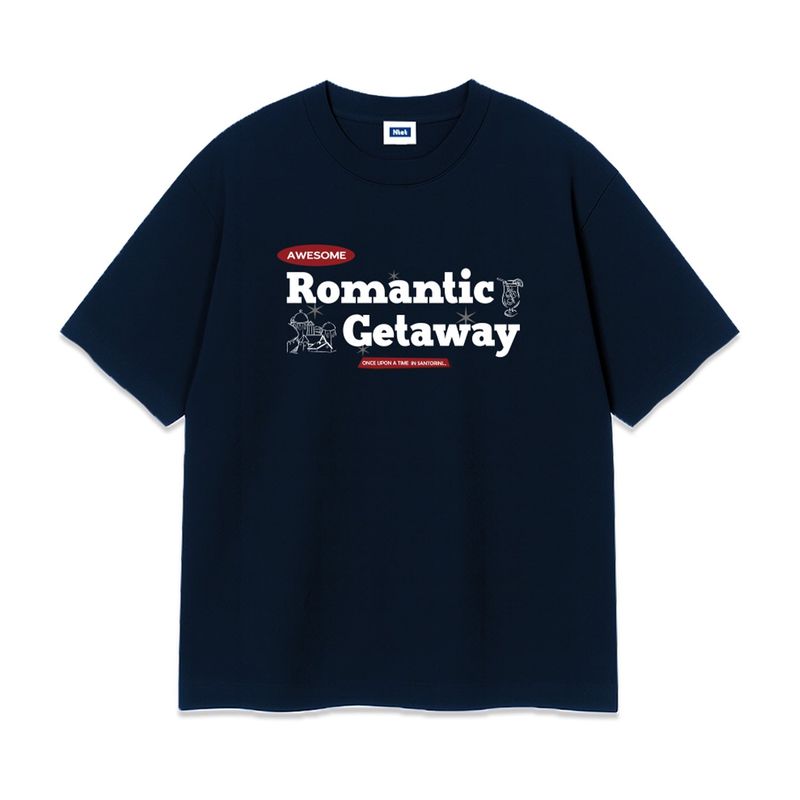 romantic getaway over fit t-shirt (4color)