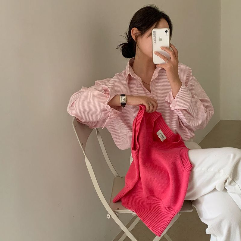 [Bellide made] Old money V-neck knit vest