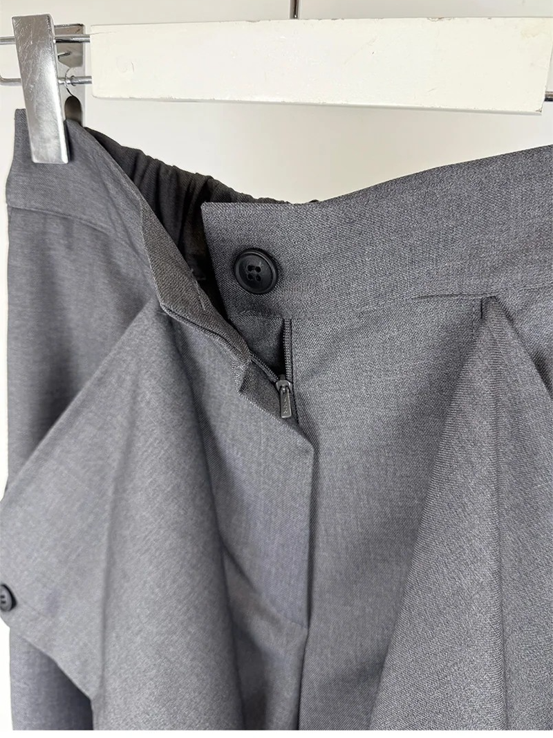 BUTTON TWO-WAY BERMUDA SLACKS (3C)