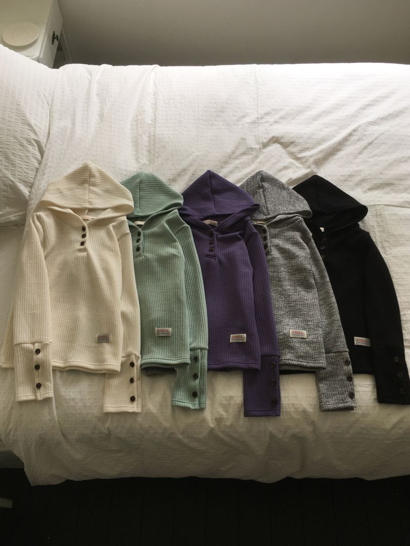 Piggle Cropped Button Hooded T-Shirt