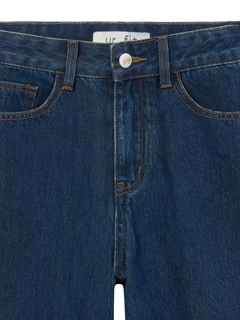 SEMI WIDE DARK BLUE DENIM PANTS code 18306