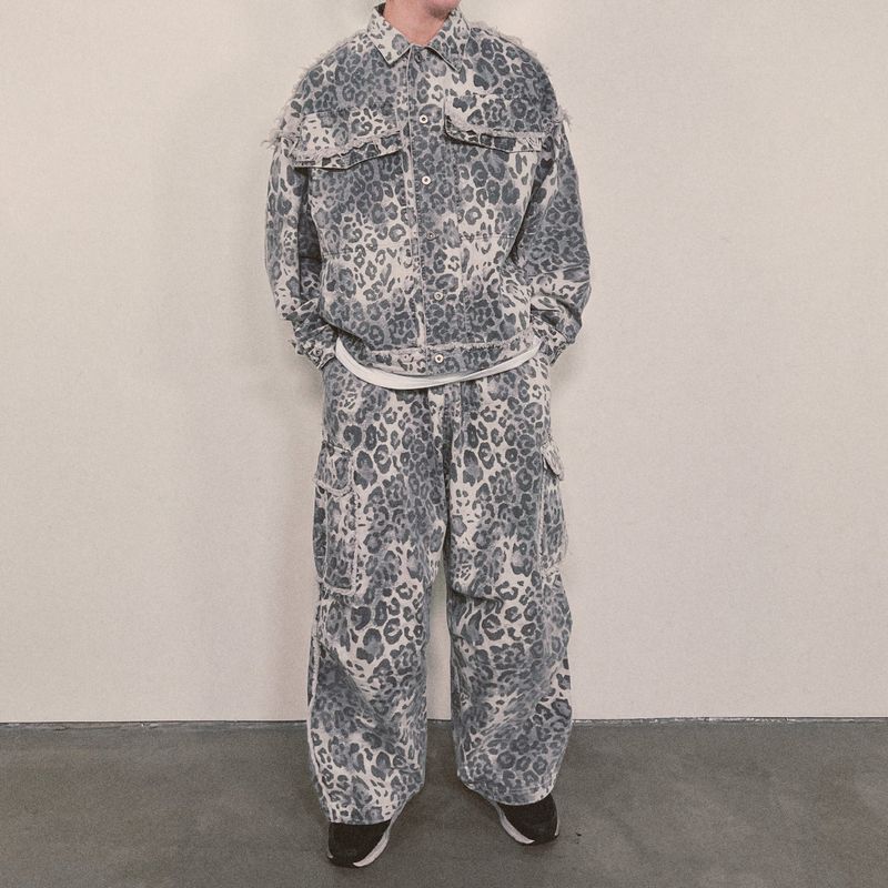 leopard grunge trucker jacket_grey