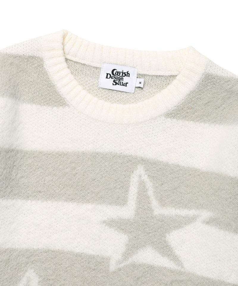 BRUSHED STAR KNIT SWEATER IVORY(CV2FFUK600A)