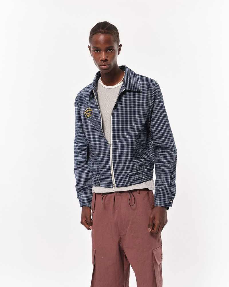 Bluesf  Two way Checkered Short Blouson