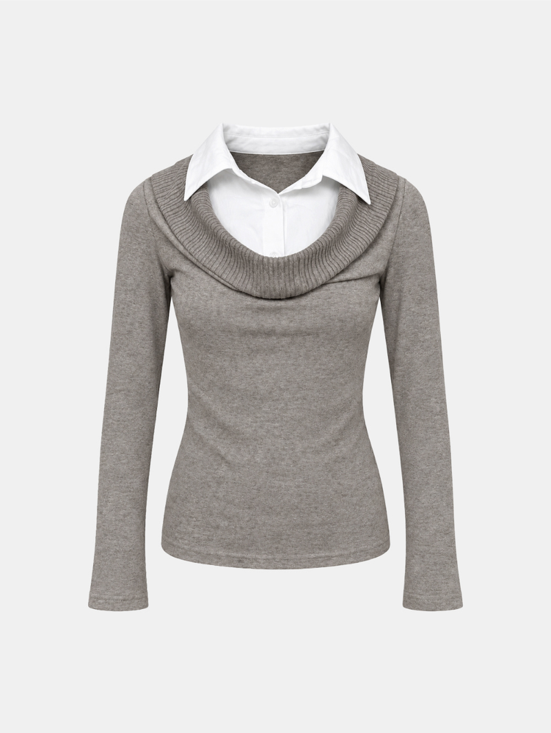 Marlowe Drape Neck Knit Top