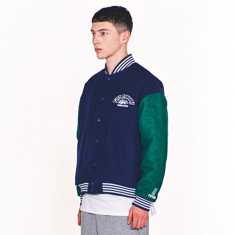 WEIRD PICNIC VARSITY JACKET (NAVY)
