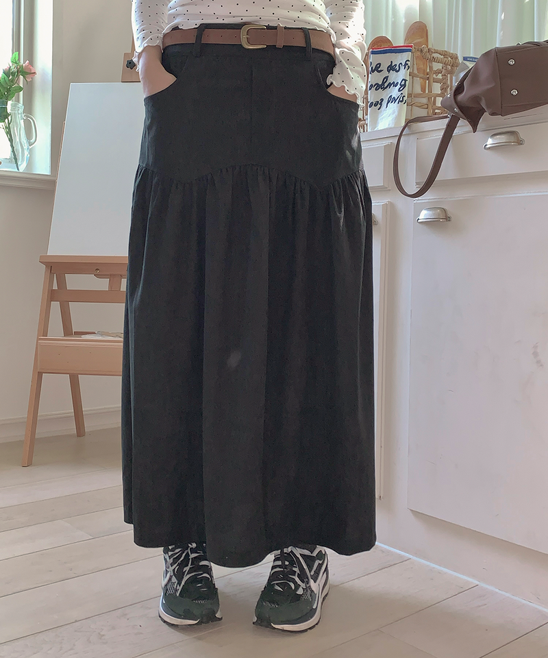corduroy long skirt