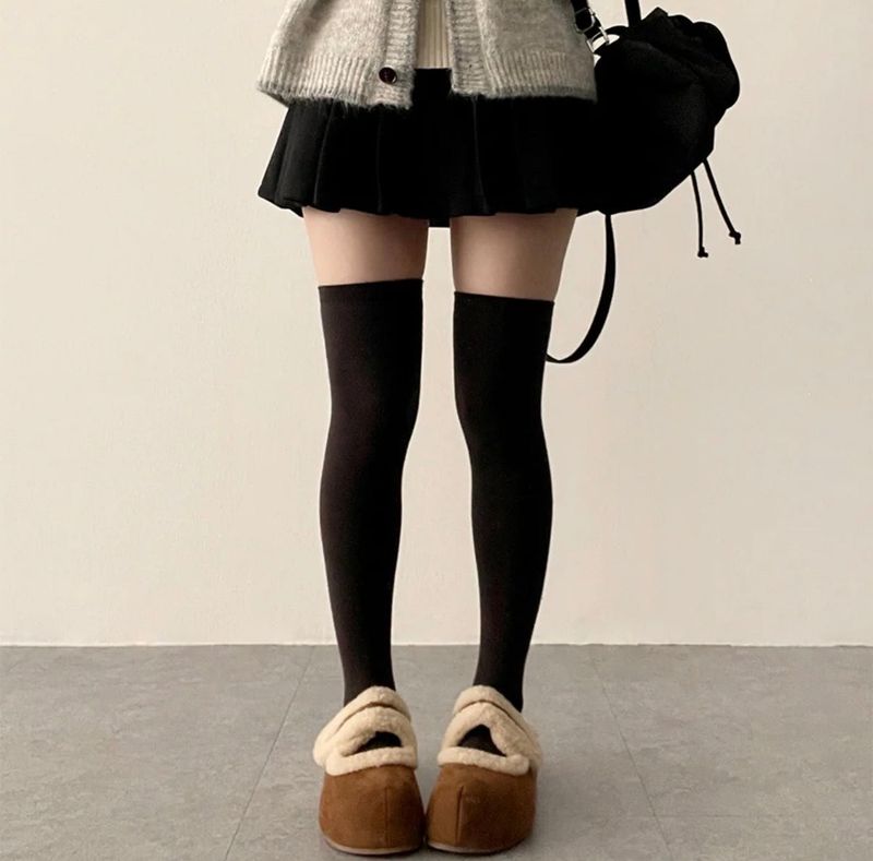 Guts warm pleats A-line wool miniskirt