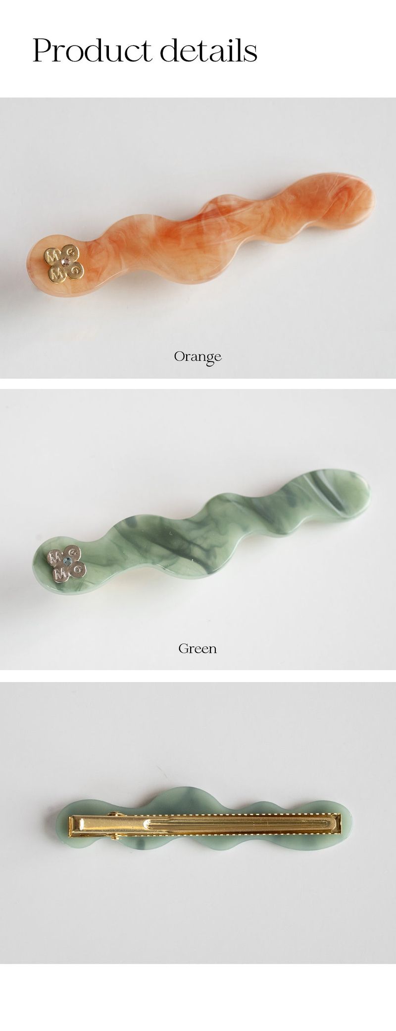 Wavy marble hairpin (2colors)