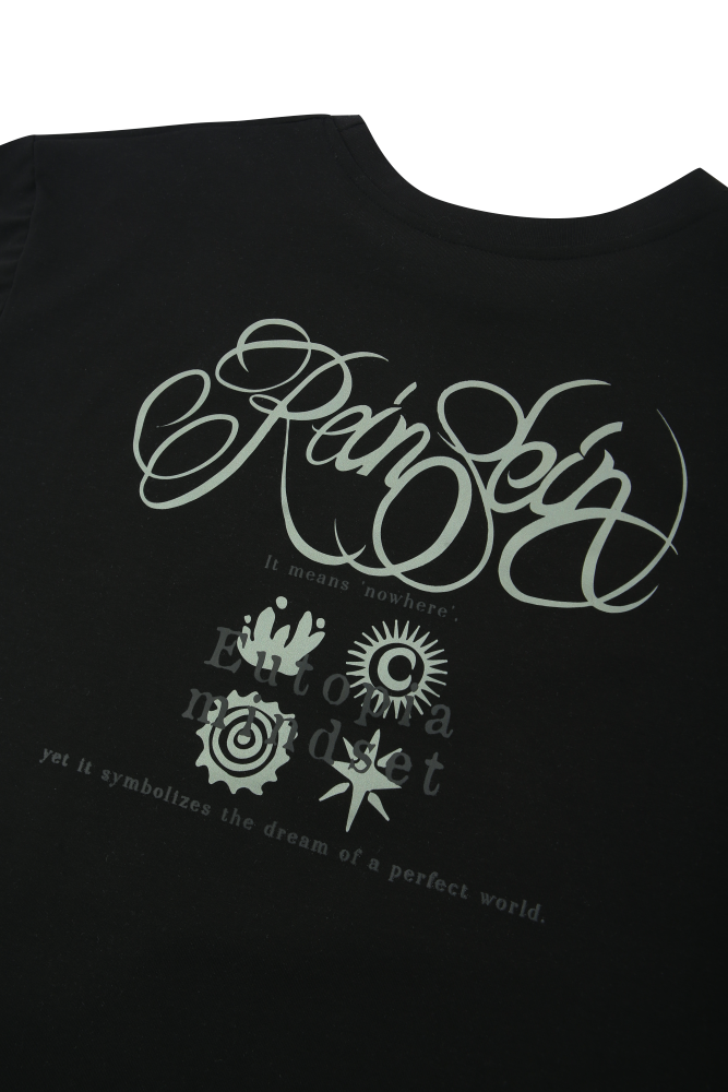 Black UTOPIA short sleeve t-shirts