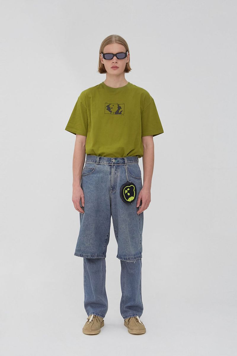 Square Graphic Tee_Olive Grey