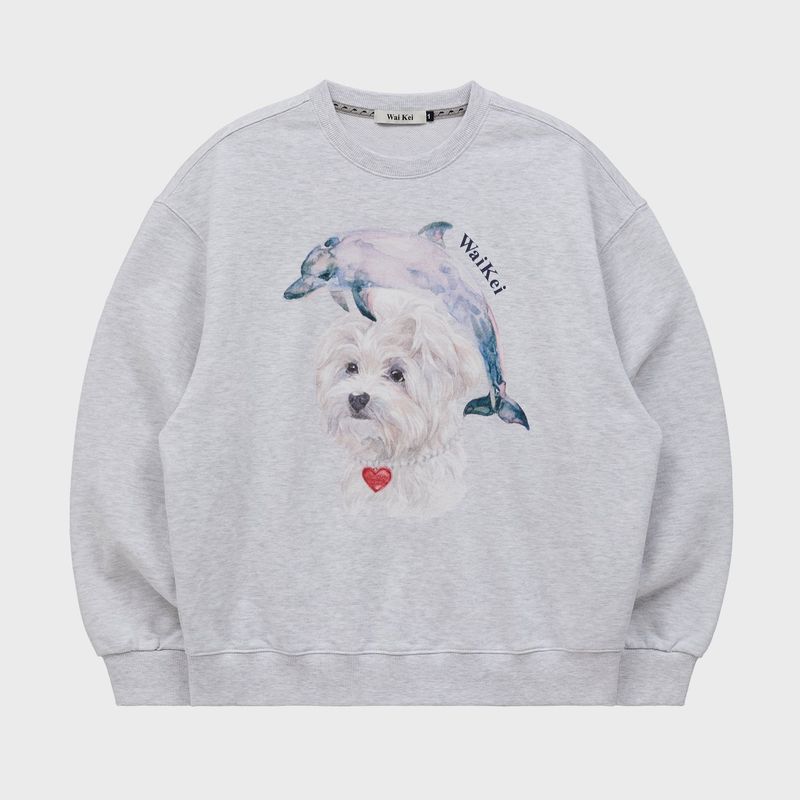Watercolor Puppydolphin Jumping Sweatshirt