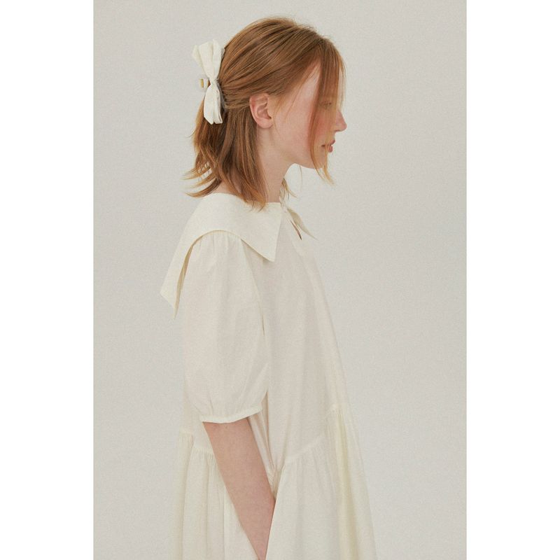 SAILOR COLLAR LONG DRESS_WHITE
