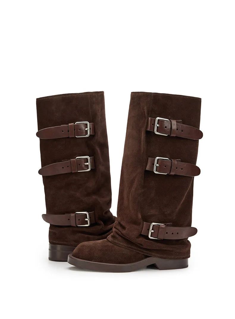 Zadie Triple-Strap Slouch Boots