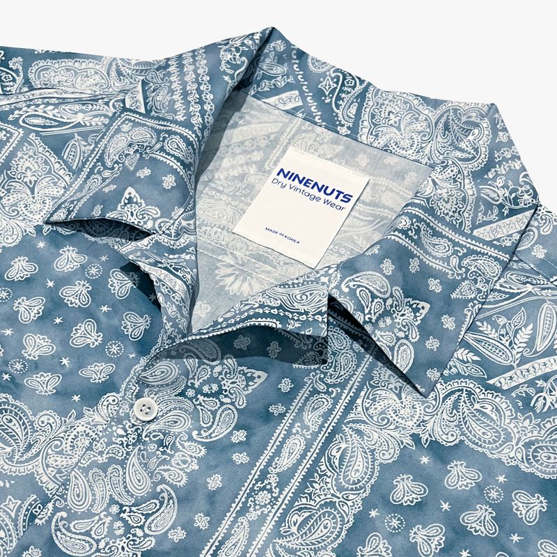 smoke paisley open collar shirt_blue