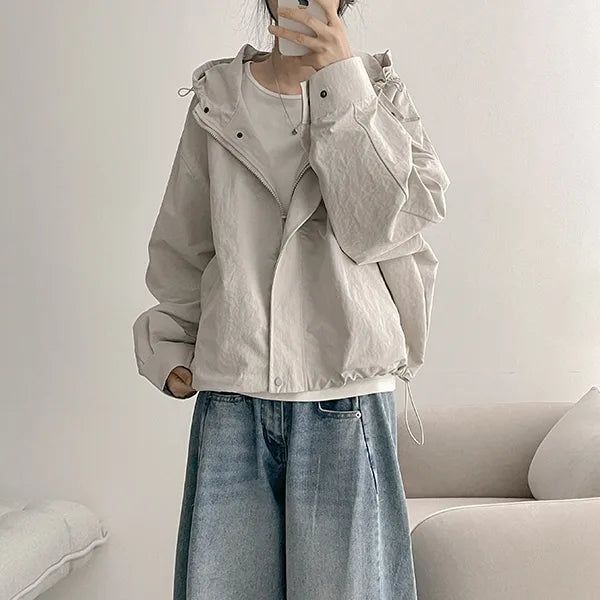 Crop hood field jacket, fall and spring outerwear (4 colors)