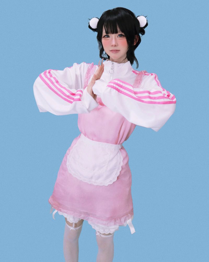 pinkie track jersey zip-up (3color)