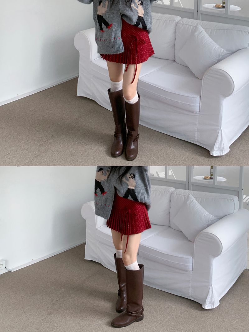 Melody Dot Pleated Mini Skirt (3 colors)