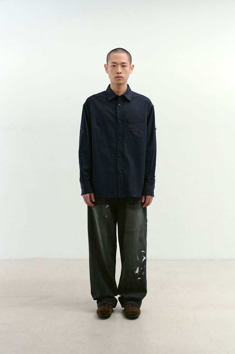 One Pocket Paper Work Shirt (Navy)